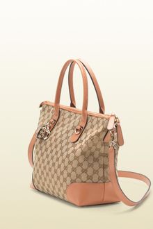 Gucci Heart Bit Charm Original Gg Canvas Top Handle Bag - Lyst