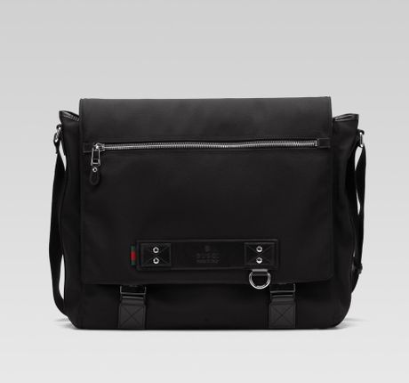 Gucci Large Messenger Bag with Signature Web Loop in Black for Men - Lyst