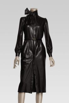 Gucci Leather Dress with Scarf Detail - Lyst