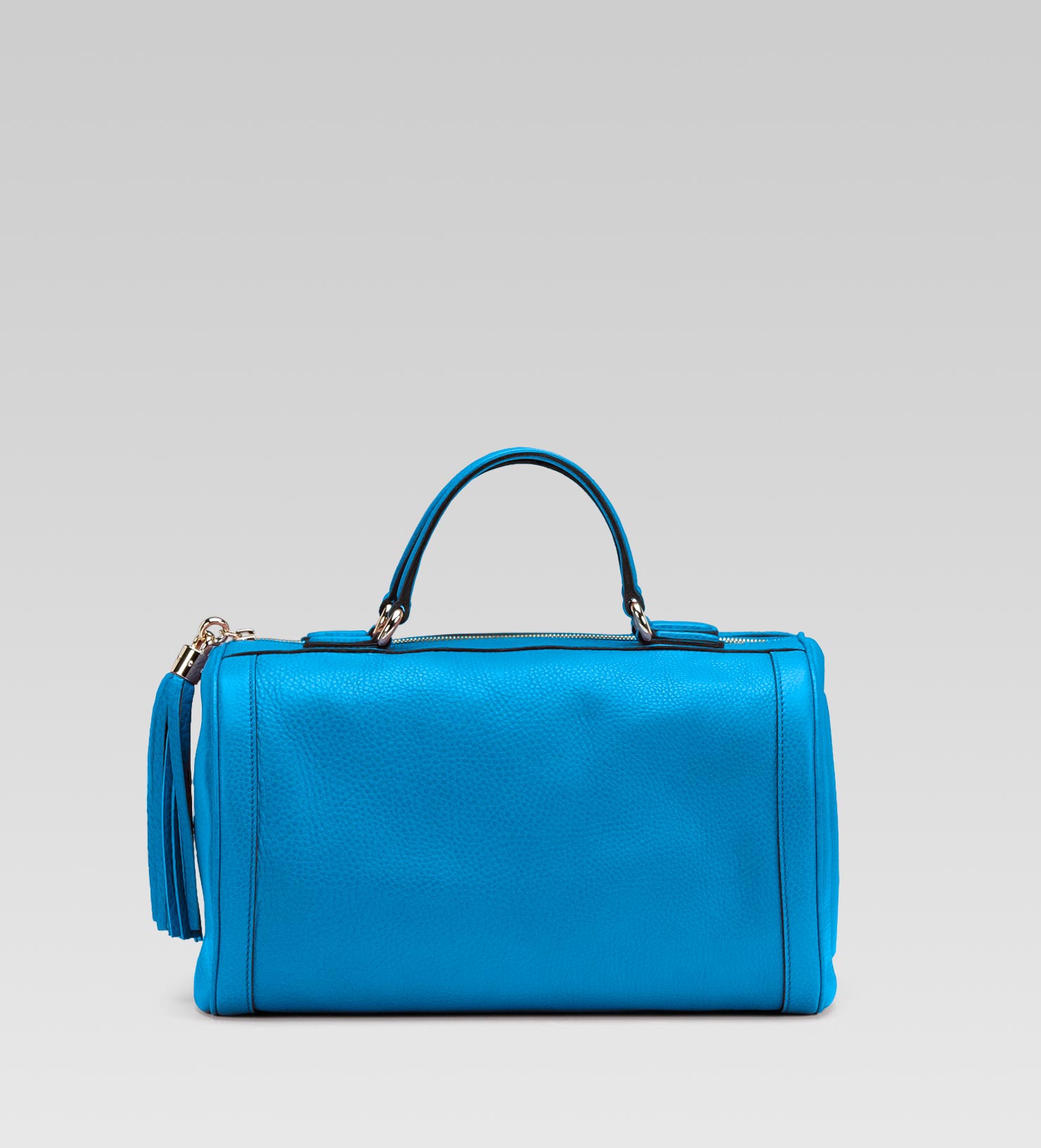 Gucci Soho Riviera Blue Colour Leather Boston Bag in Blue | Lyst