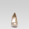 Gucci Sunset Horsebit Horsebit Mid Heel Opentoe Pump in Gold (champagne) - Lyst