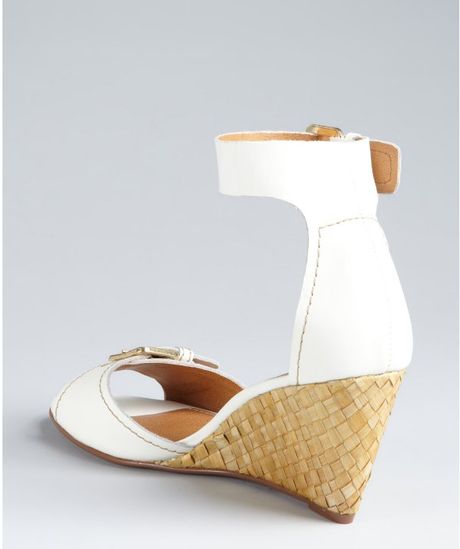 white ankle strap wedge sandals