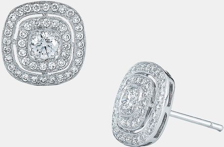 Kwiat Silhouette Diamond Stud Earrings in White (white gold) - Lyst