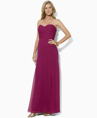 Ralph Lauren Strapless Evening Gown - Lyst