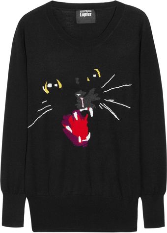 Markus Lupfer Cat Intarsia Merino Wool Sweater - Lyst