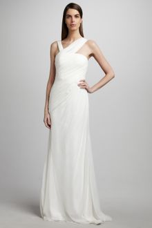 Pamella Roland Asymmetric Chiffon Gown - Lyst