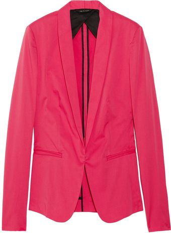 Rag & Bone Silver Tuxedo Cotton Blend Sateen Jacket - Lyst