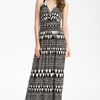 Vince Camuto Geo Stripe Maxi Dress in White (rich black) - Lyst