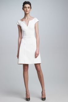 Zac Posen Capsleeve Crepe Dress - Lyst