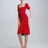 Zac Posen Square Neck Dress in Red (poppy) - Lyst