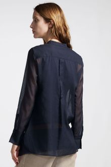 Brunello Cucinelli Long-sleeve Underlay Blouse - Lyst