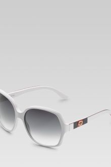 Gucci Hexagonal Frame Sunglasses with GG Logo and Web On Temples - Lyst