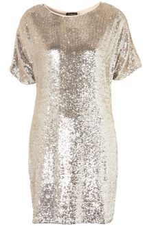 Topshop Premium Sequin Tshirt Dress - Lyst