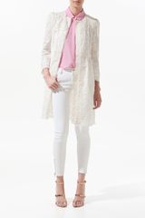 Zara Gathered Guipure Lace Coat
