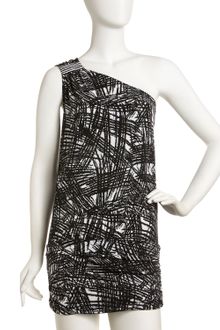 BCBGMAXAZRIA Oneshoulder Printed Jersey Dress - Lyst