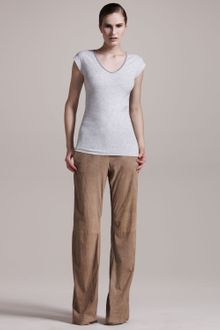 Brunello Cucinelli Wide-leg Suede Pants - Lyst