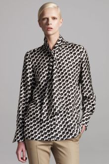 Chloé Bird-Print Silk Blouse - Lyst