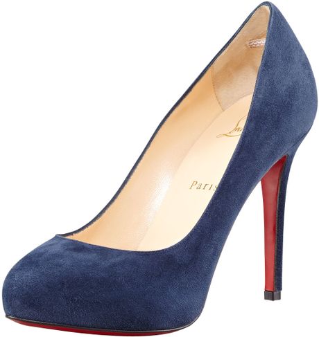 Christian Louboutin New Declic Suede Pump in Blue (navy) - Lyst