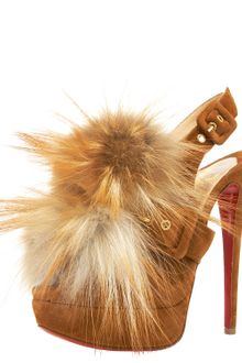 Christian Louboutin Splash Fur Slingback - Lyst