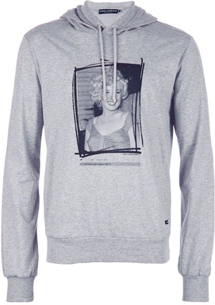 Dolce & Gabbana Marilyn Monroe Hooded Sweatshirt in Gray for Men (grey) - Lyst