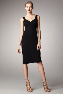 Donna Karan New York Stretch Canvas Vneck Dress - Lyst