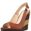 Fendi Slingback Espadrille Wedge in Brown (terracotta) - Lyst
