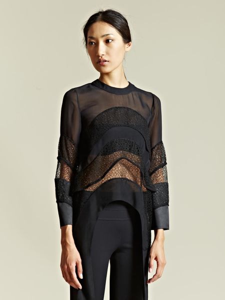 Givenchy Givenchy Womens Circle Curve Top in Black - Lyst