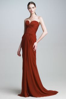 J. Mendel Silk Mousseline Strapless Gown - Lyst