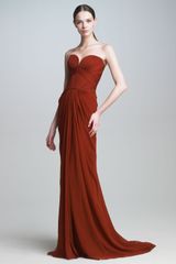 J. Mendel Silk Mousseline Strapless Gown