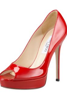 Jimmy Choo Crown Peep-toe Patent Platform Pump - Lyst