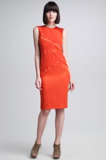 Narciso Rodriguez Bifabric Sheath Dress - Lyst