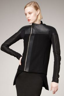 Rick Owens Felt Leather Bomber Jacket - Lyst