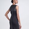 Yves Saint Laurent Leatherinset Dress in Black (nero) - Lyst