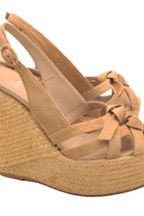 Castaner Gabi Suede Espadrille Wedges in Beige