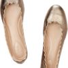 Chloé Lauren Metallic Leather Ballet Flats in Gold (anthracite) - Lyst