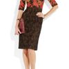 Erdem Ivy Embroidered Stretchcrepe and Lace Dress in Brown (tobacco) - Lyst