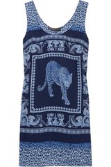 Versace Printed Silk Shift Dress