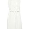 Yves Saint Laurent Drapedback Crepe Tuxedo Dress in White (ivory) - Lyst