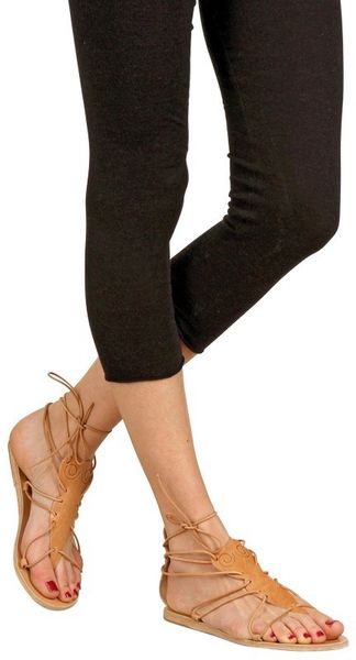 Ancient Greek Sandals Natural Tan Leather Ankle Lace Flats in Beige ... Ancient Greek Sandals Natural Tan Leather Ankle Lace Flats in Beige ...