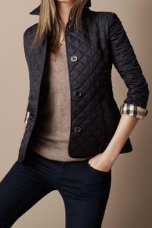 Burberry Brit Cinched Waist Quilted Jacket - Lyst