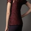 Burberry Scallop Edge Lace Shirt in Red (elderberry) - Lyst
