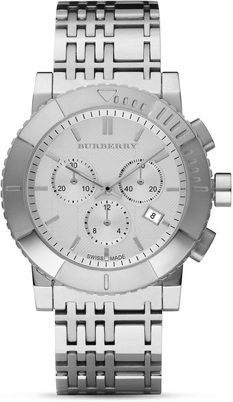 Burberry Stainless Steel Chronograph Watch - Lyst