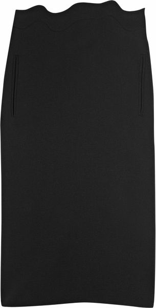 Christopher Kane Plain Liu Wen Woolcrepe Midi Skirt in Black - Lyst