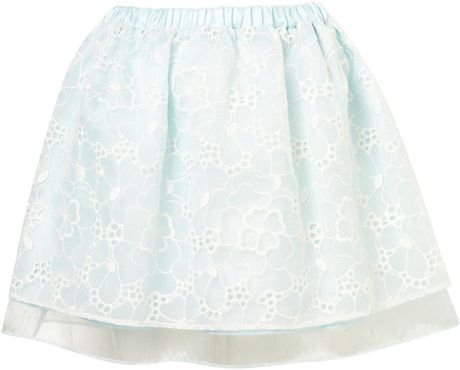 Topshop Lace Organza Prom Skirt in Blue (aqua) - Lyst