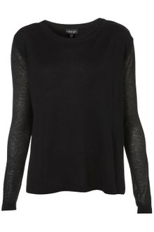 Topshop Knitted Sheer Split Back Top - Lyst