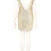 Topshop Coin Scoop Back Dress By Dress Up Topshop in Gold (cream) - Lyst
