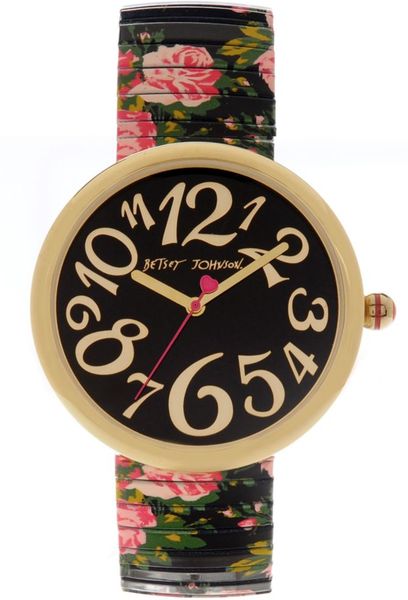 Betsey Johnson Printed Rose Stainless Steel Expansion Bracelet in Pink (rose) - Lyst
