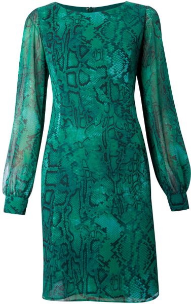 Biba Flirty Snake Print Tunic Dress in Green (azure) - Lyst Biba Flirty Snake Print Tunic Dress in Green (azure) - Lyst