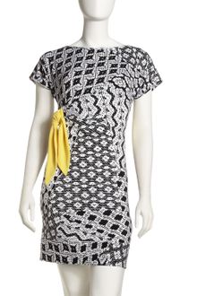 Donna Morgan Tie Waist Printed Dress - Lyst