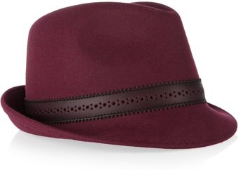 Gucci Leather Trimmed Felt Trilby - Lyst